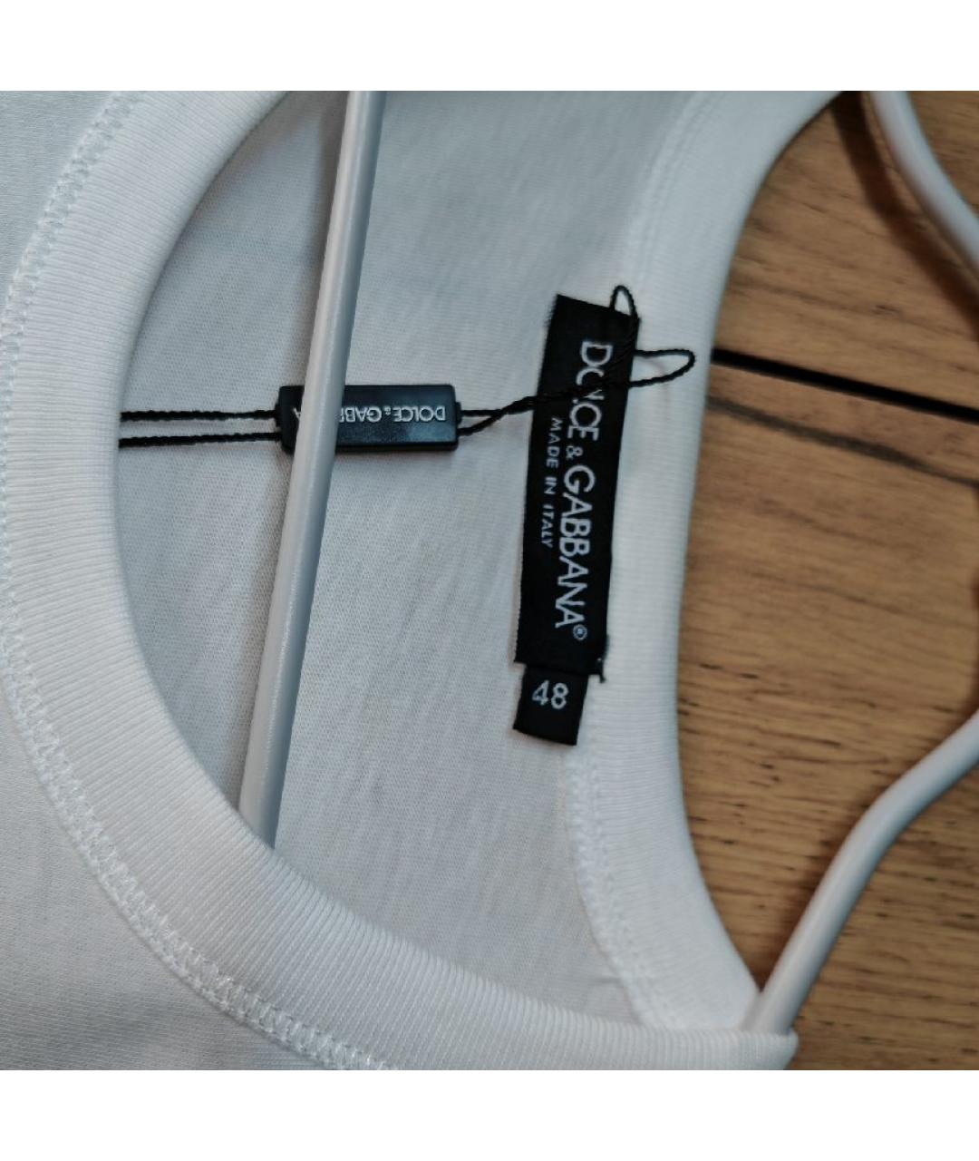 DOLCE&GABBANA Белая хлопковая футболка, фото 3