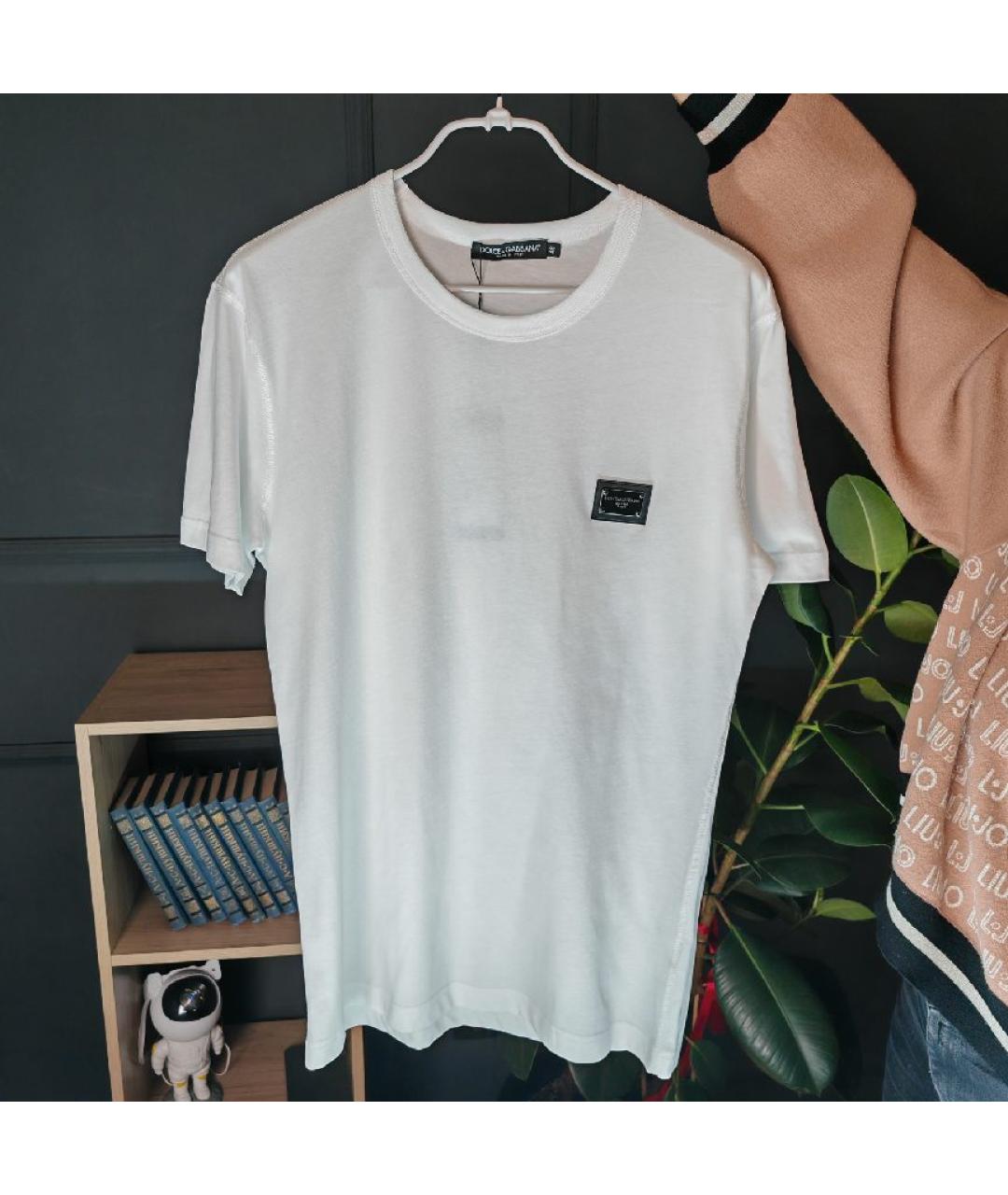 DOLCE&GABBANA Белая хлопковая футболка, фото 7