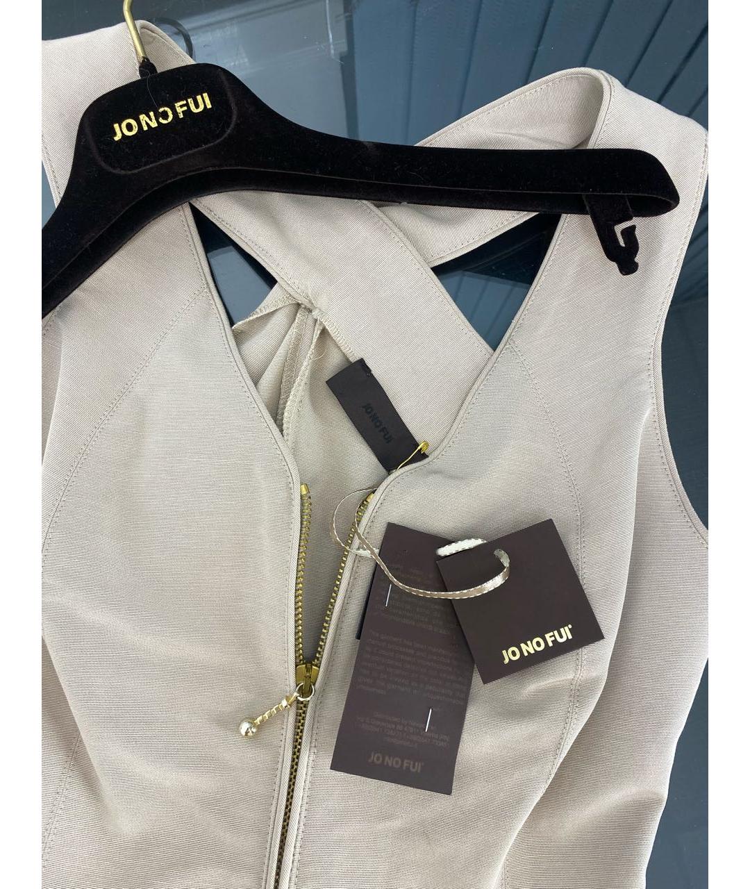 JO NO FUI Бежевое хлопковое платье, фото 3