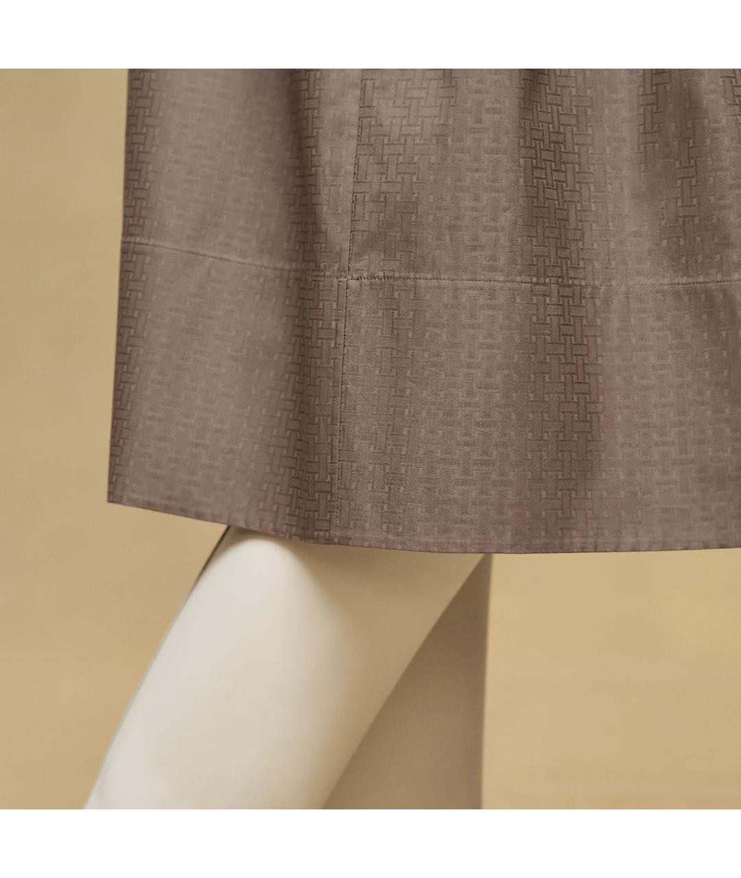 HERMES Бежевая хлопковая юбка макси, фото 5