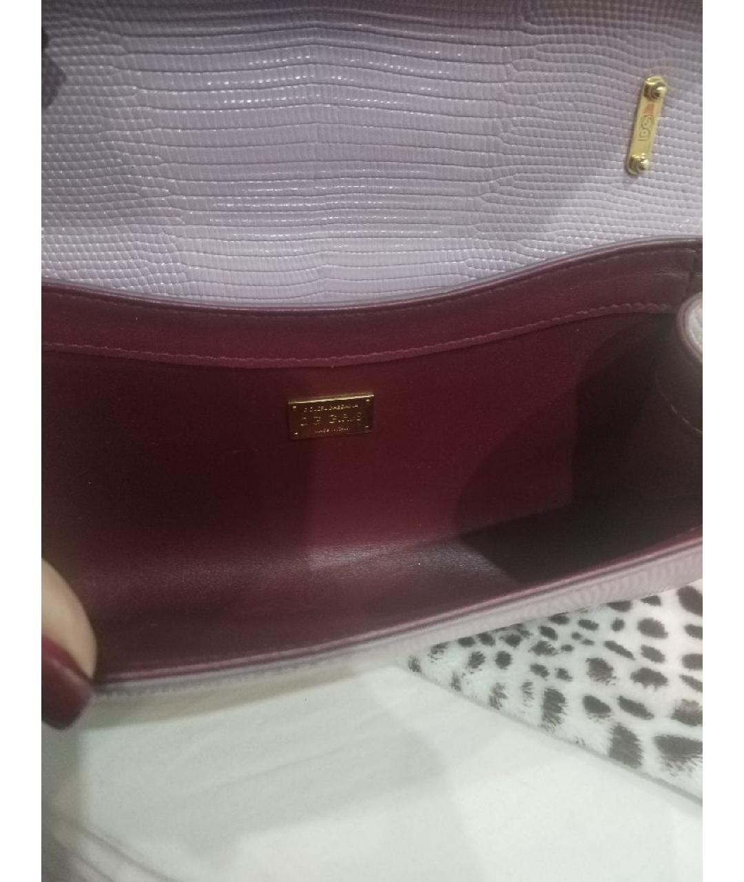 DOLCE&GABBANA Розовая кожаная сумка через плечо, фото 5