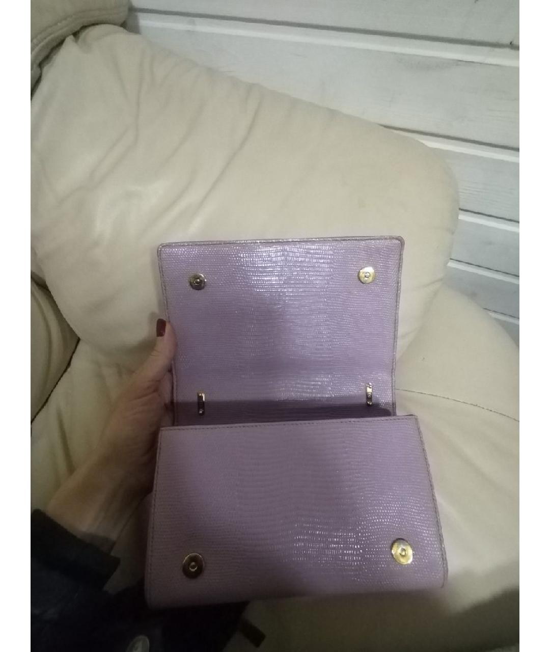 DOLCE&GABBANA Розовая кожаная сумка через плечо, фото 6