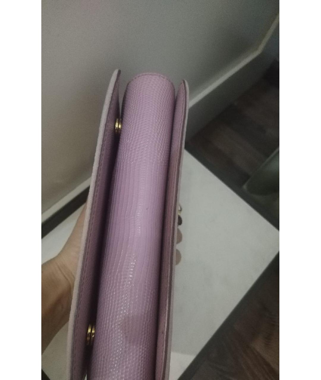 DOLCE&GABBANA Розовая кожаная сумка через плечо, фото 3