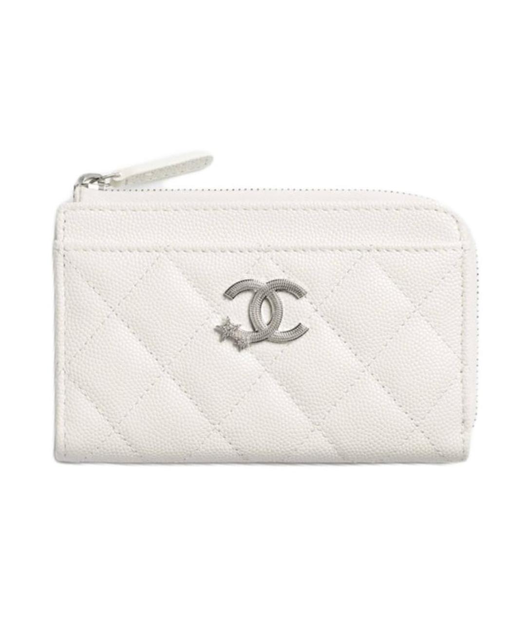 CHANEL Белый кожаный кардхолдер, фото 1