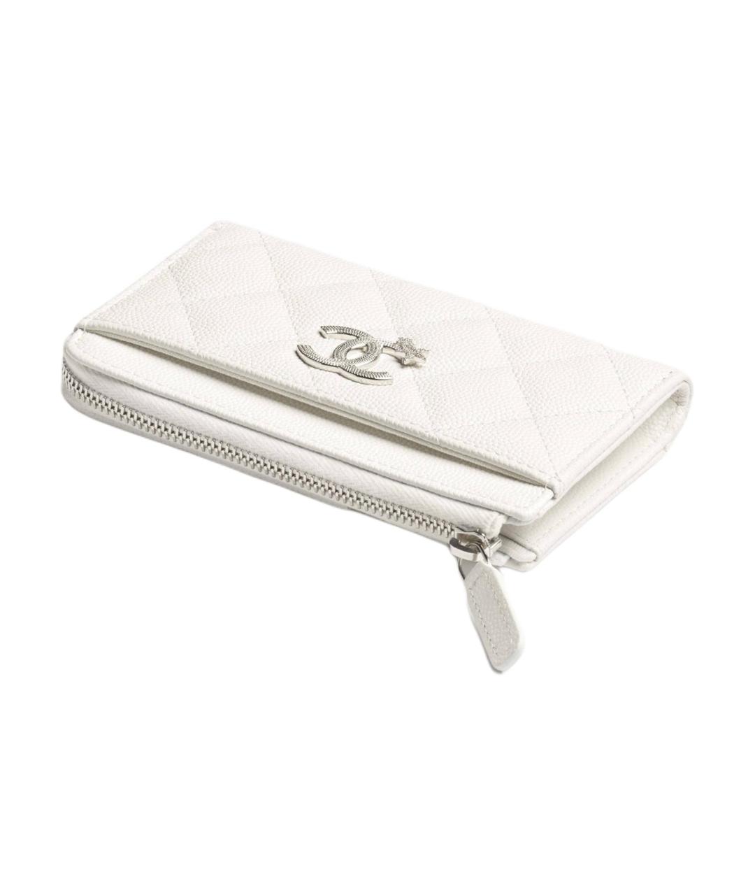 CHANEL Белый кожаный кардхолдер, фото 3