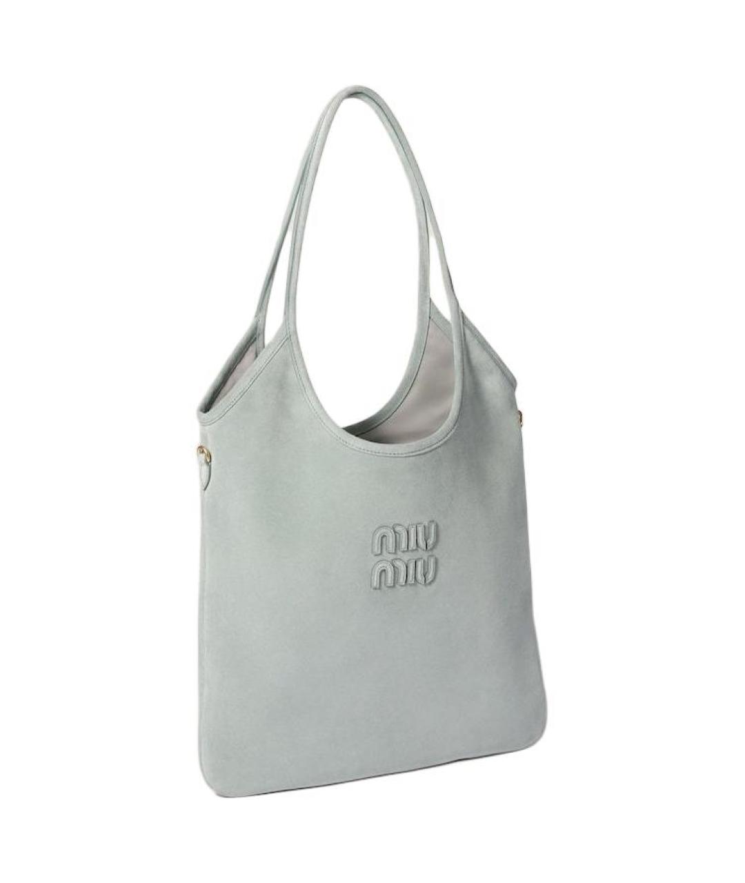 MIU MIU Голубая замшевая сумка через плечо, фото 2