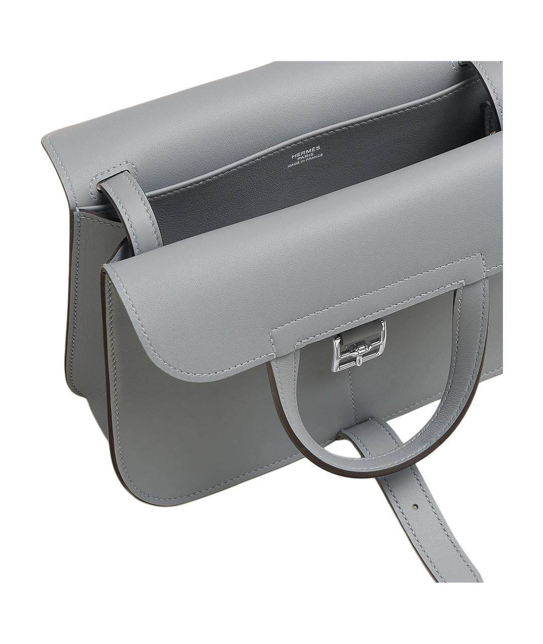 HERMES Серая кожаная сумка через плечо, фото 5