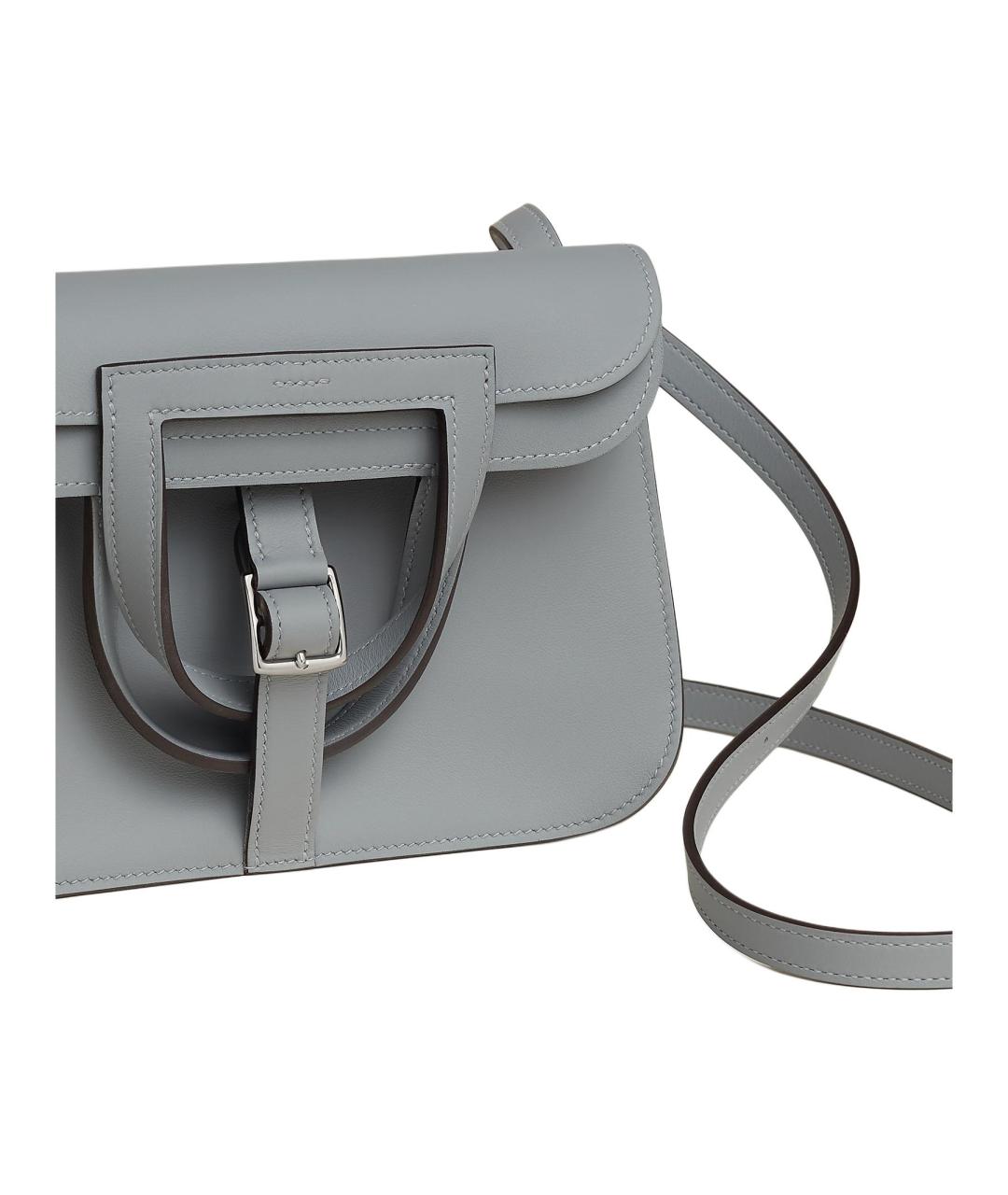 HERMES Серая кожаная сумка через плечо, фото 4