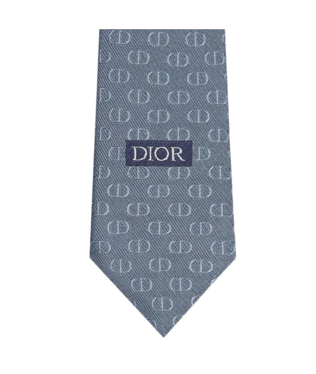 CHRISTIAN DIOR Серый шелковый платок, фото 2