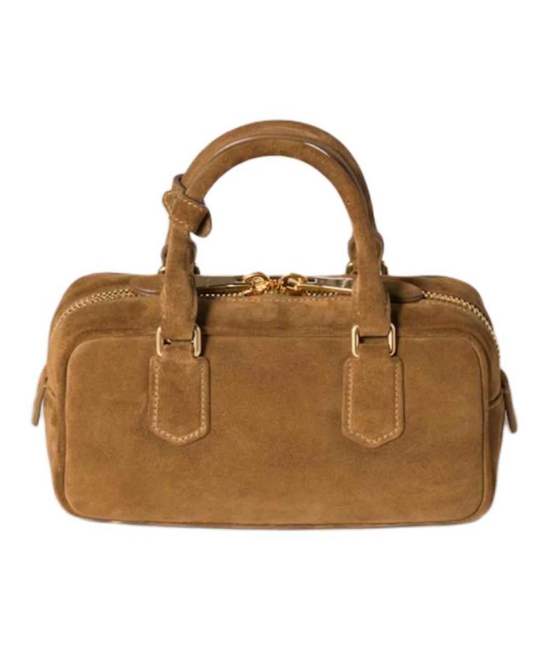 MIU MIU Коричневая замшевая сумка через плечо, фото 3