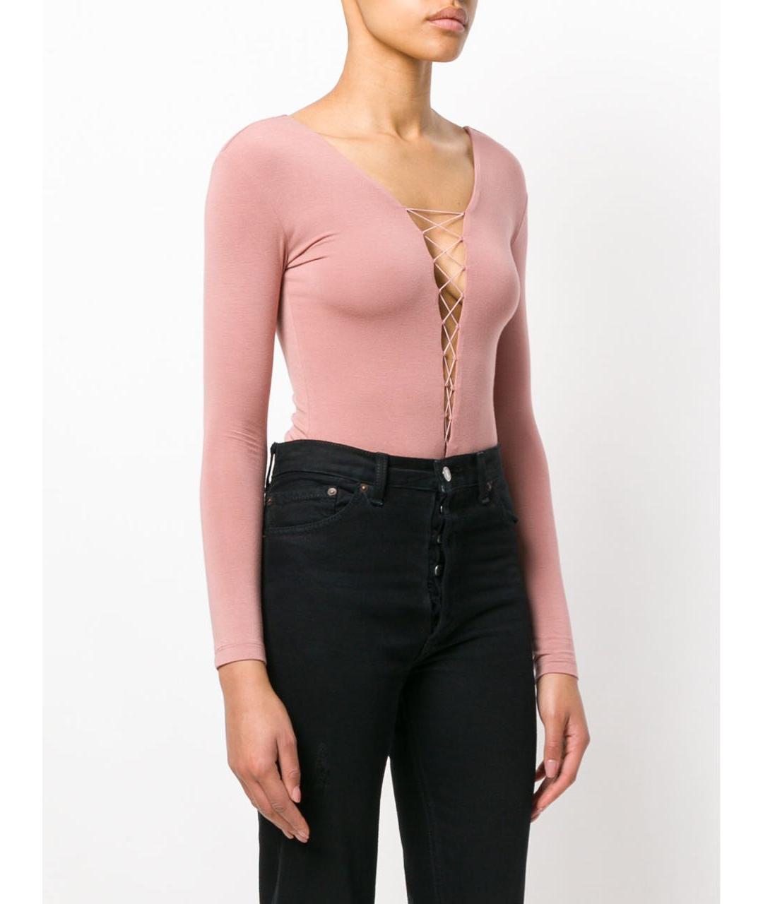 ALEXANDER WANG Розовая хлопковая футболка, фото 3