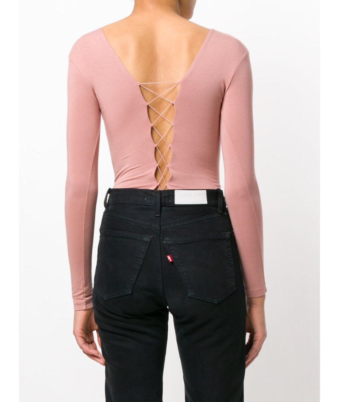 ALEXANDER WANG Розовая хлопковая футболка, фото 4