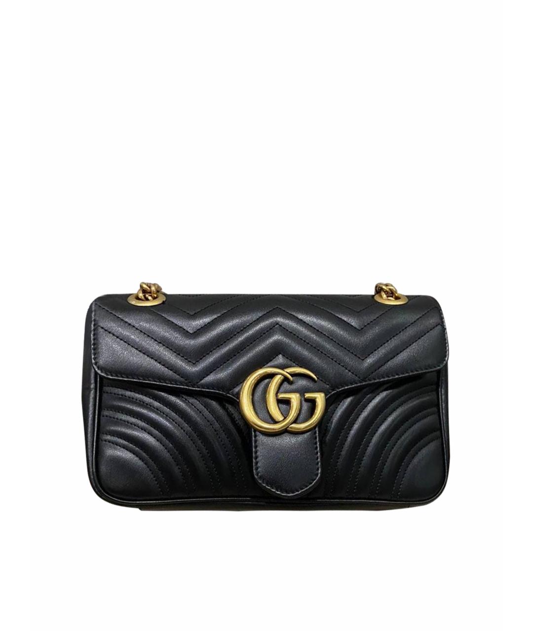 GUCCI Черная кожаная сумка через плечо, фото 1