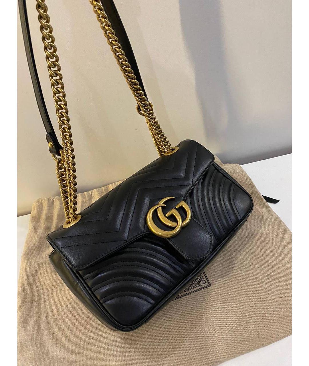 GUCCI Черная кожаная сумка через плечо, фото 2