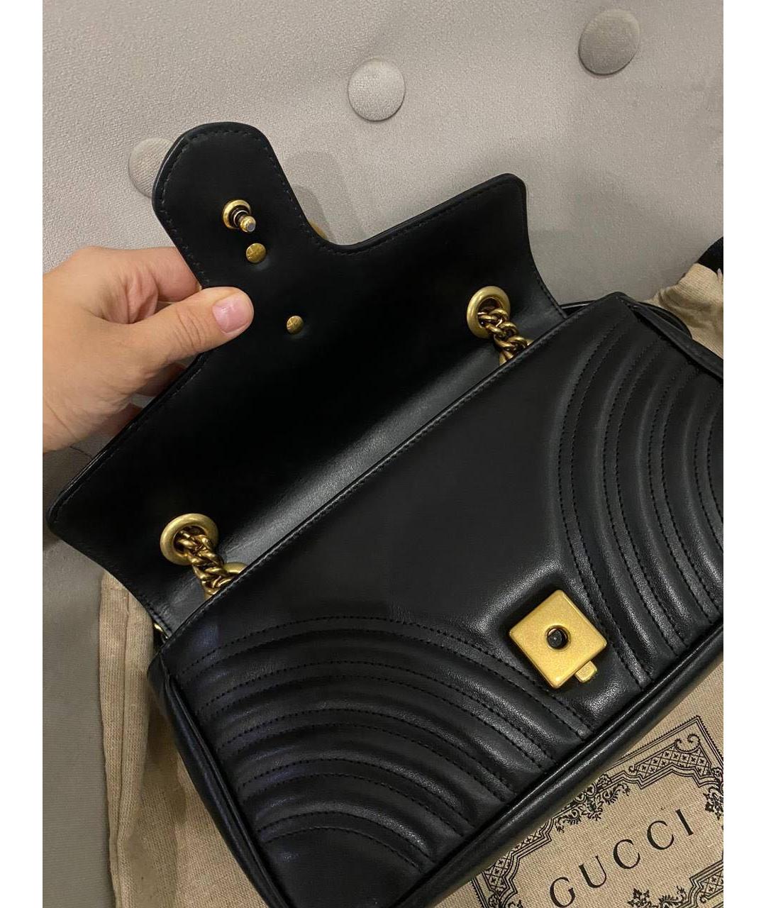 GUCCI Черная кожаная сумка через плечо, фото 4