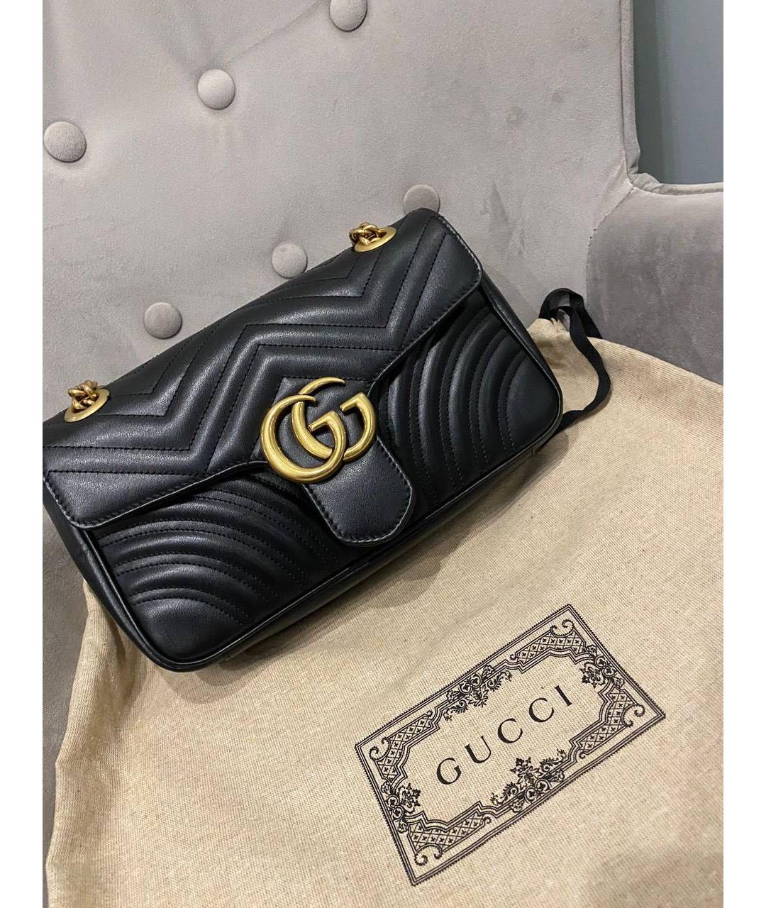 GUCCI Черная кожаная сумка через плечо, фото 5