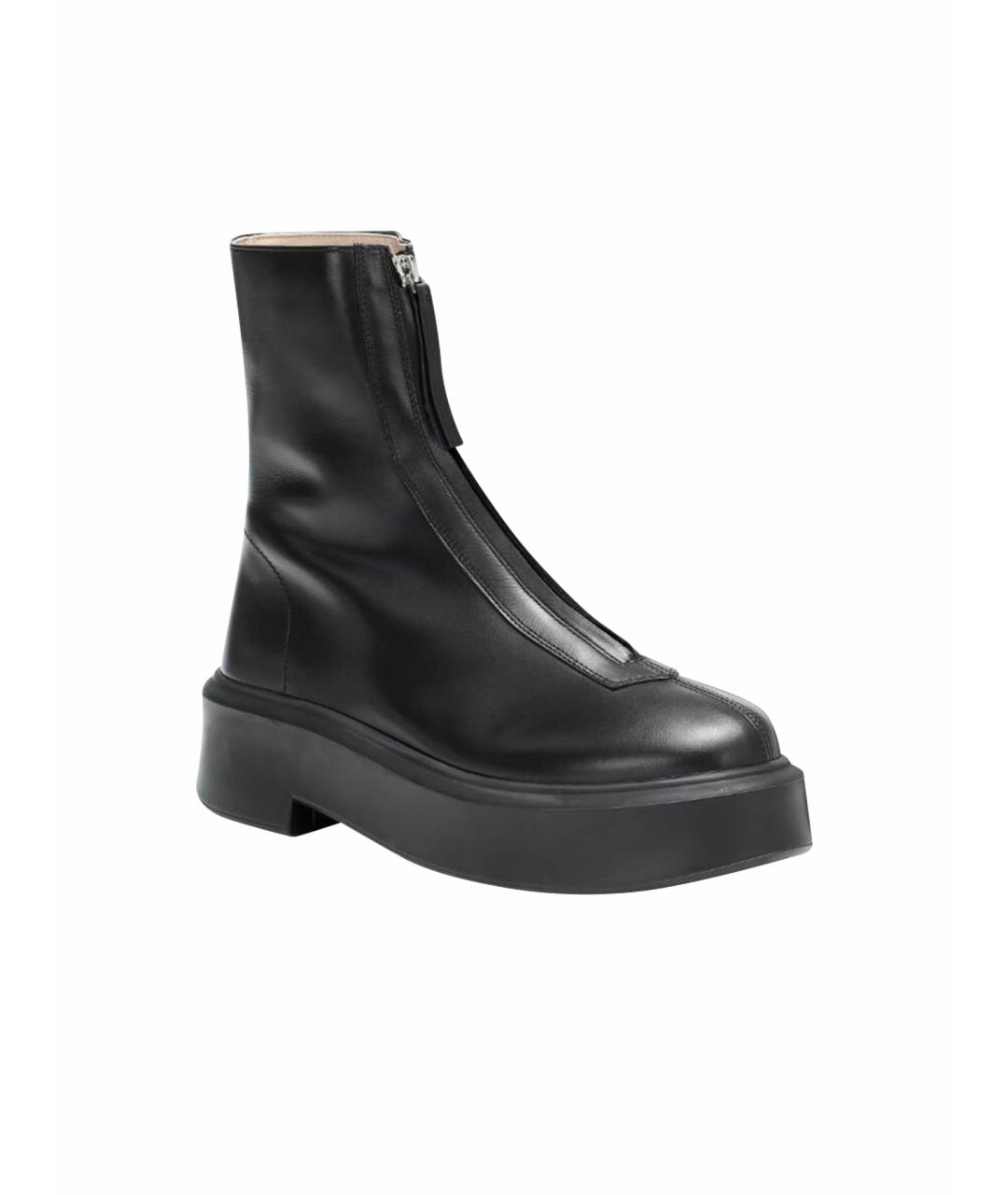 THE ROW Черные кожаные полусапоги, фото 1