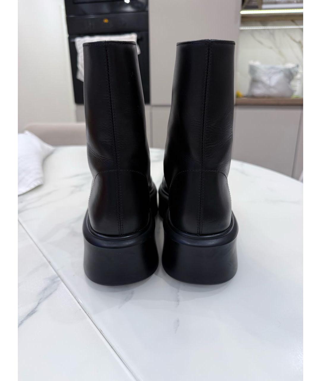 THE ROW Черные кожаные полусапоги, фото 4