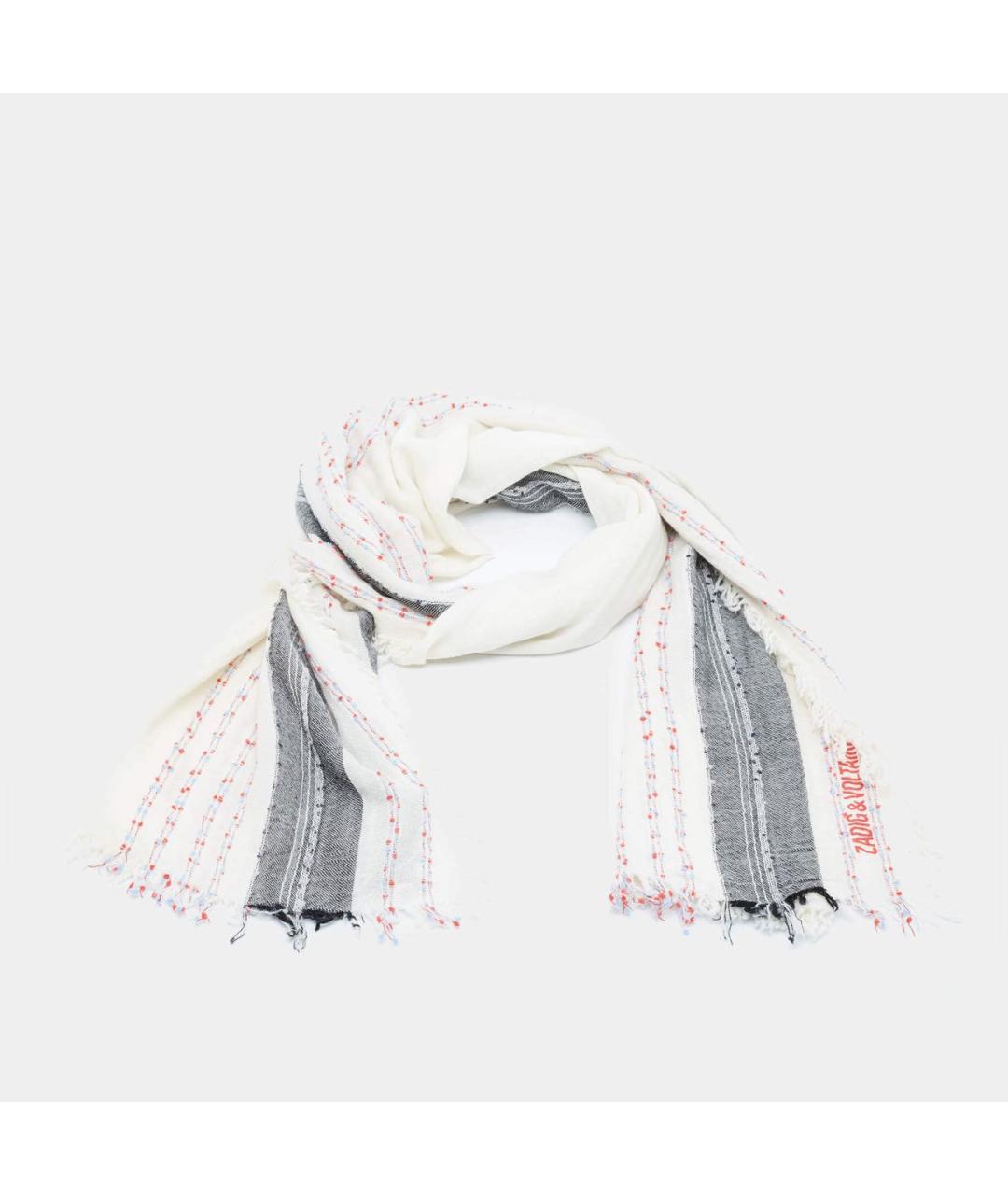 ZADIG & VOLTAIRE Белый шерстяной шарф, фото 8