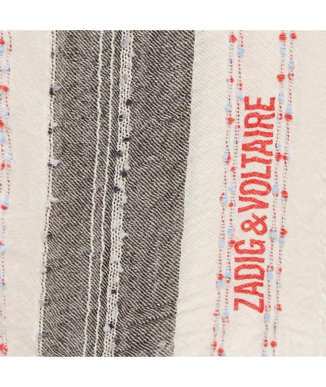 ZADIG & VOLTAIRE Белый шерстяной шарф, фото 3