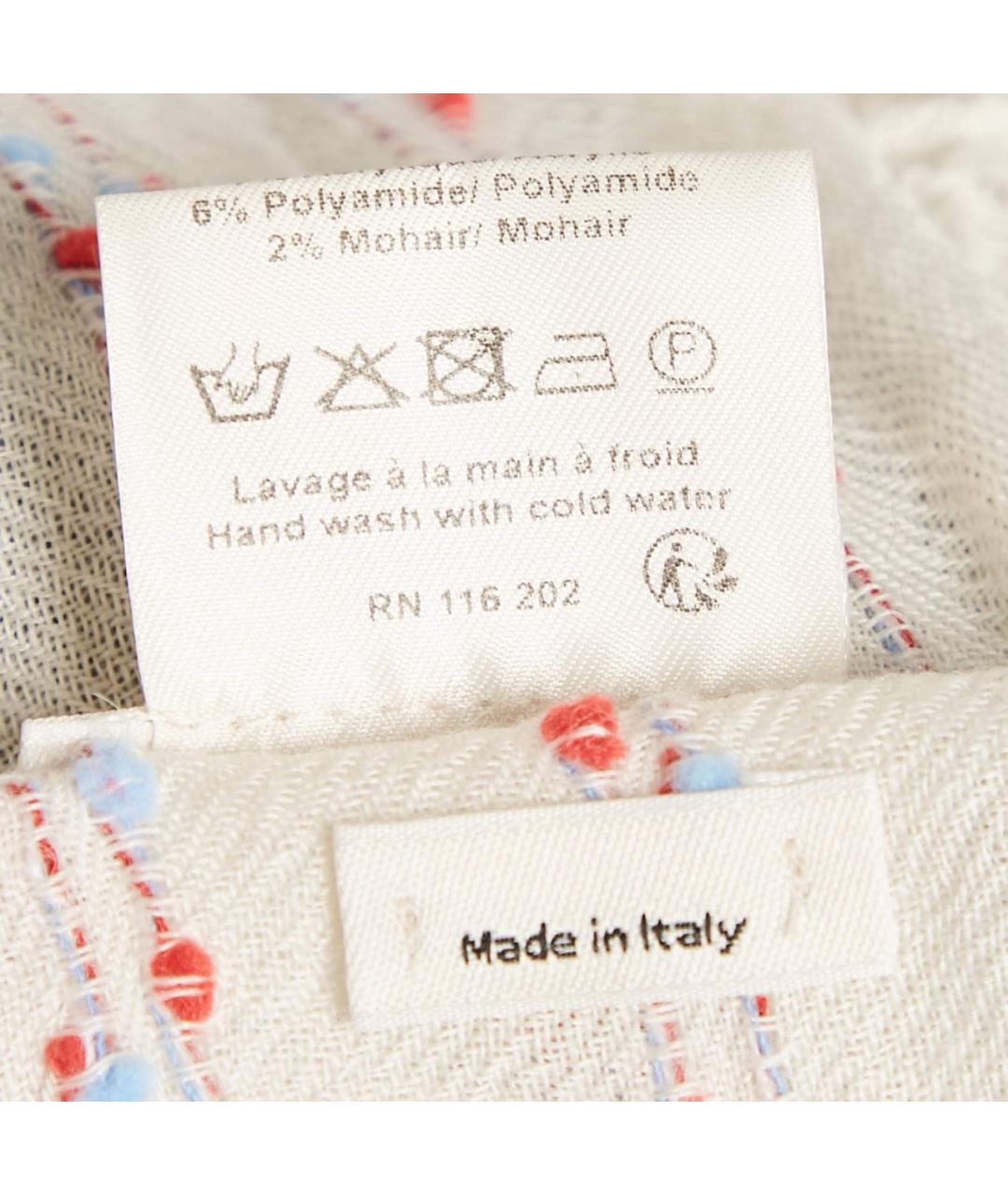 ZADIG & VOLTAIRE Белый шерстяной шарф, фото 5