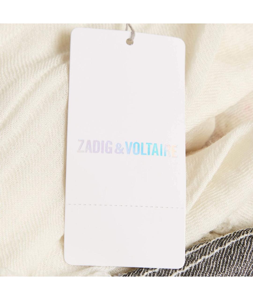 ZADIG & VOLTAIRE Белый шерстяной шарф, фото 6