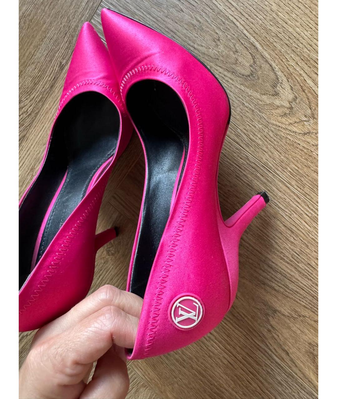 LOUIS VUITTON Розовые текстильные туфли, фото 5