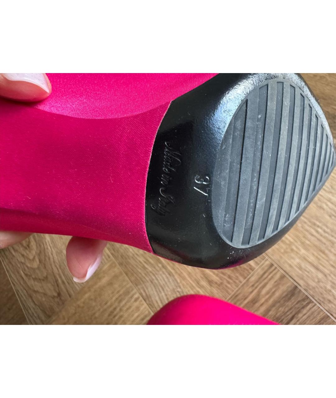 LOUIS VUITTON Розовые текстильные туфли, фото 6