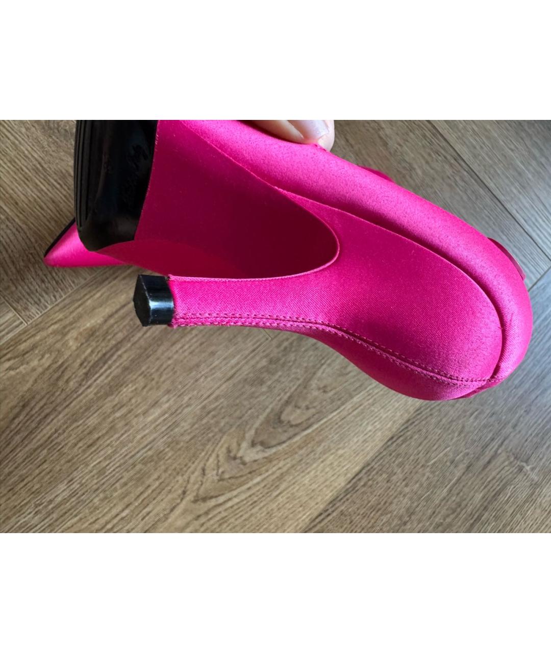 LOUIS VUITTON Розовые текстильные туфли, фото 4
