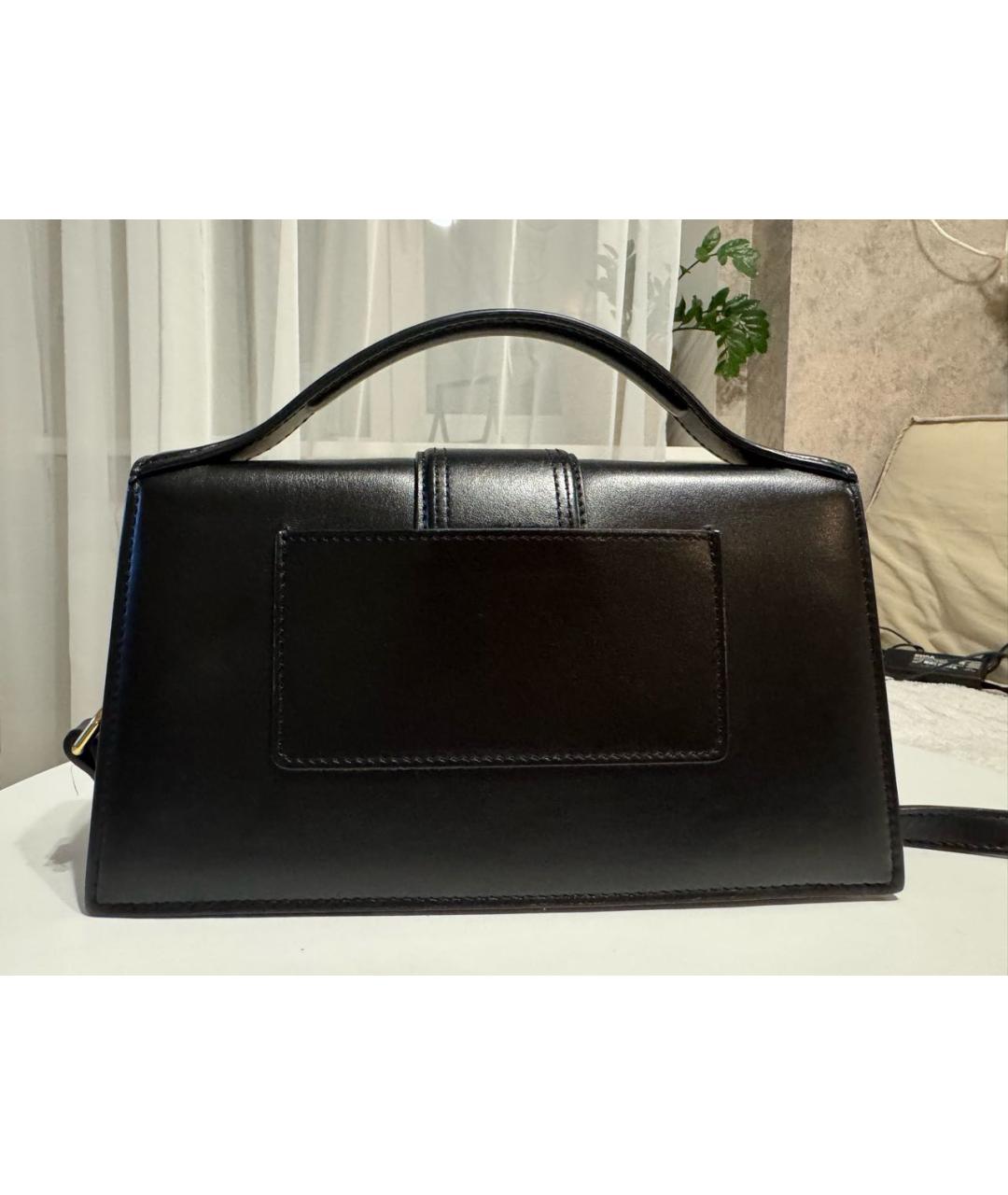 JACQUEMUS Черная кожаная сумка с короткими ручками, фото 3