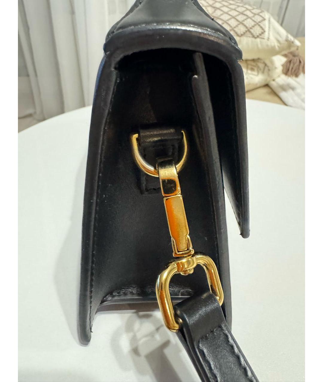 JACQUEMUS Черная кожаная сумка с короткими ручками, фото 4