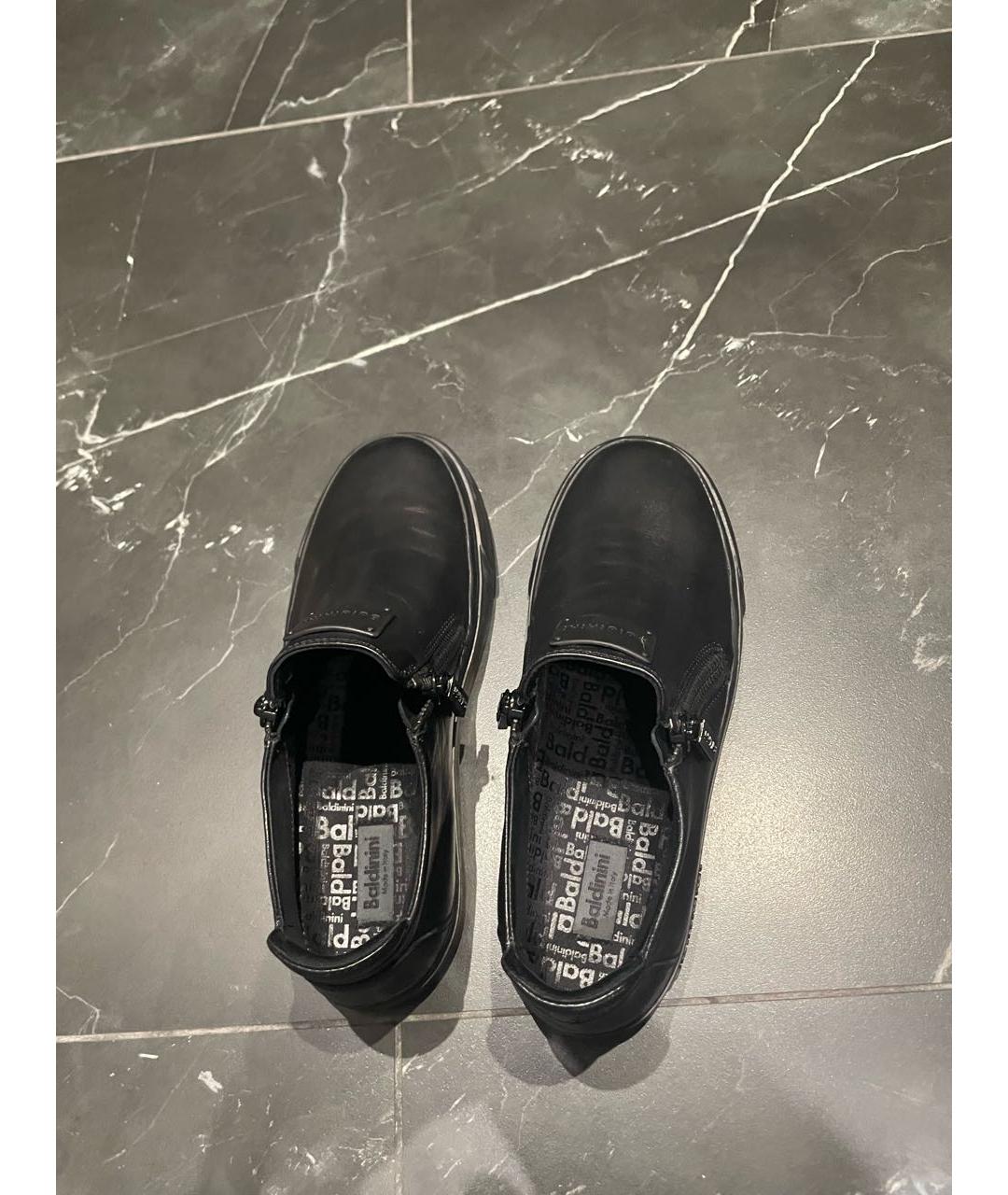 BALDININI Черные кожаные слипоны, фото 4