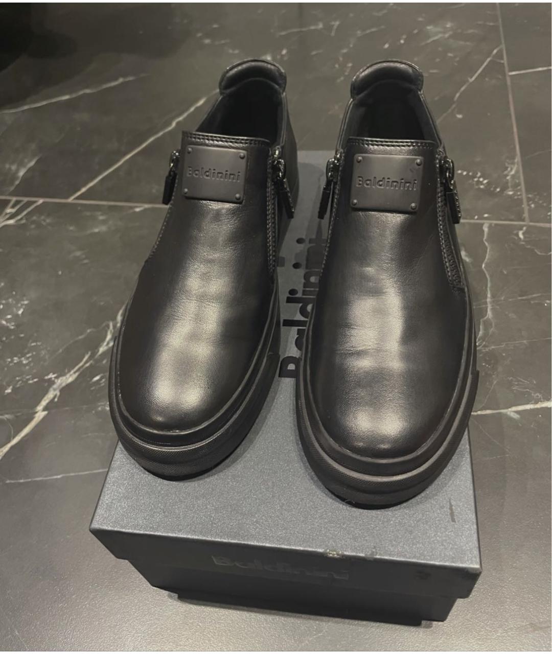 BALDININI Черные кожаные слипоны, фото 2