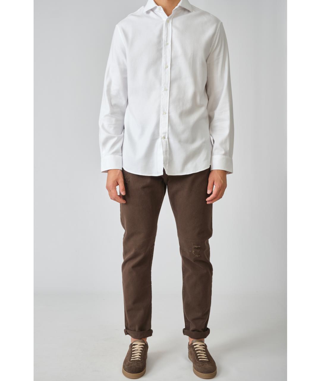 BRUNELLO CUCINELLI Белая хлопковая классическая рубашка, фото 2