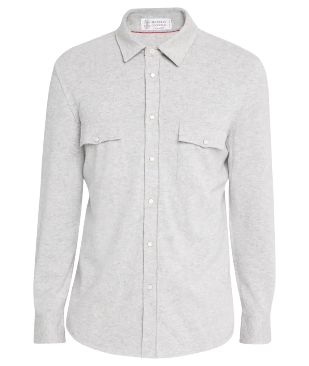 BRUNELLO CUCINELLI Серая шерстяная кэжуал рубашка, фото 1