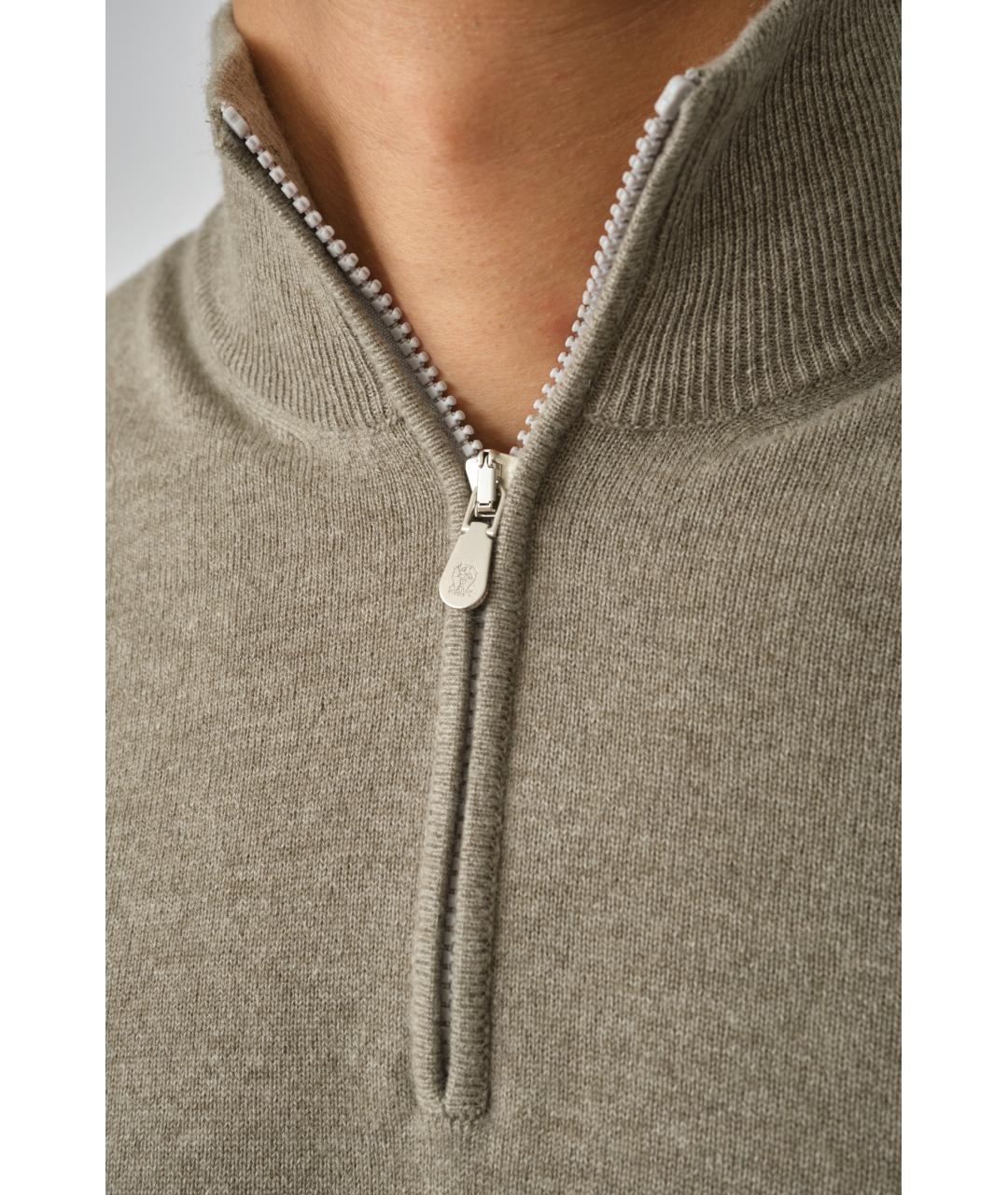 BRUNELLO CUCINELLI Хаки кашемировый джемпер / свитер, фото 6