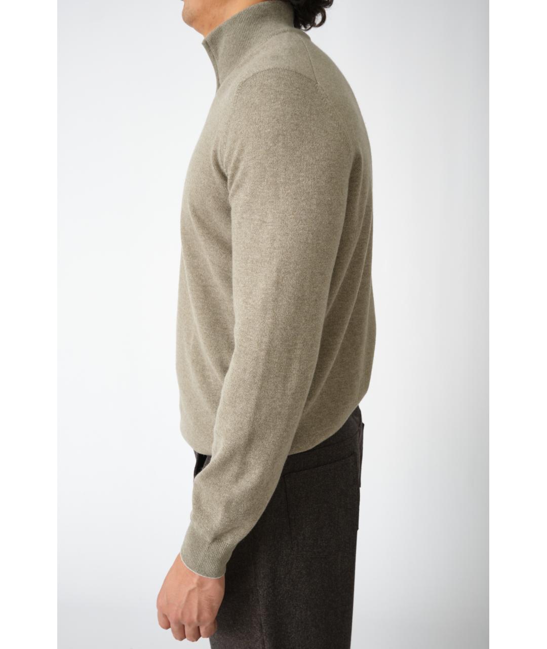 BRUNELLO CUCINELLI Хаки кашемировый джемпер / свитер, фото 4