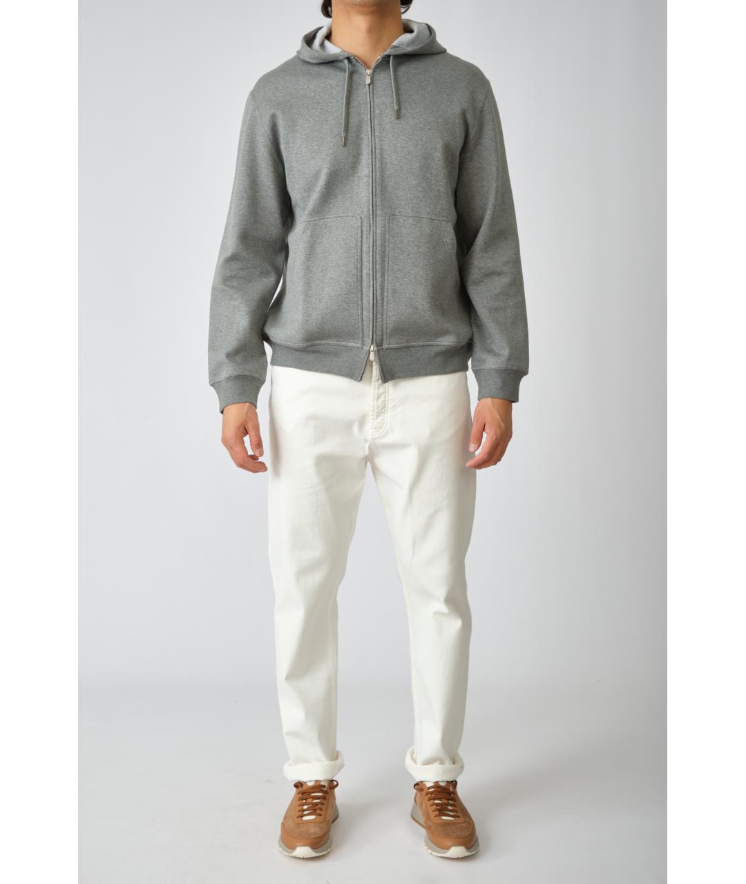 BRUNELLO CUCINELLI Серый хлопковый кардиган, фото 2