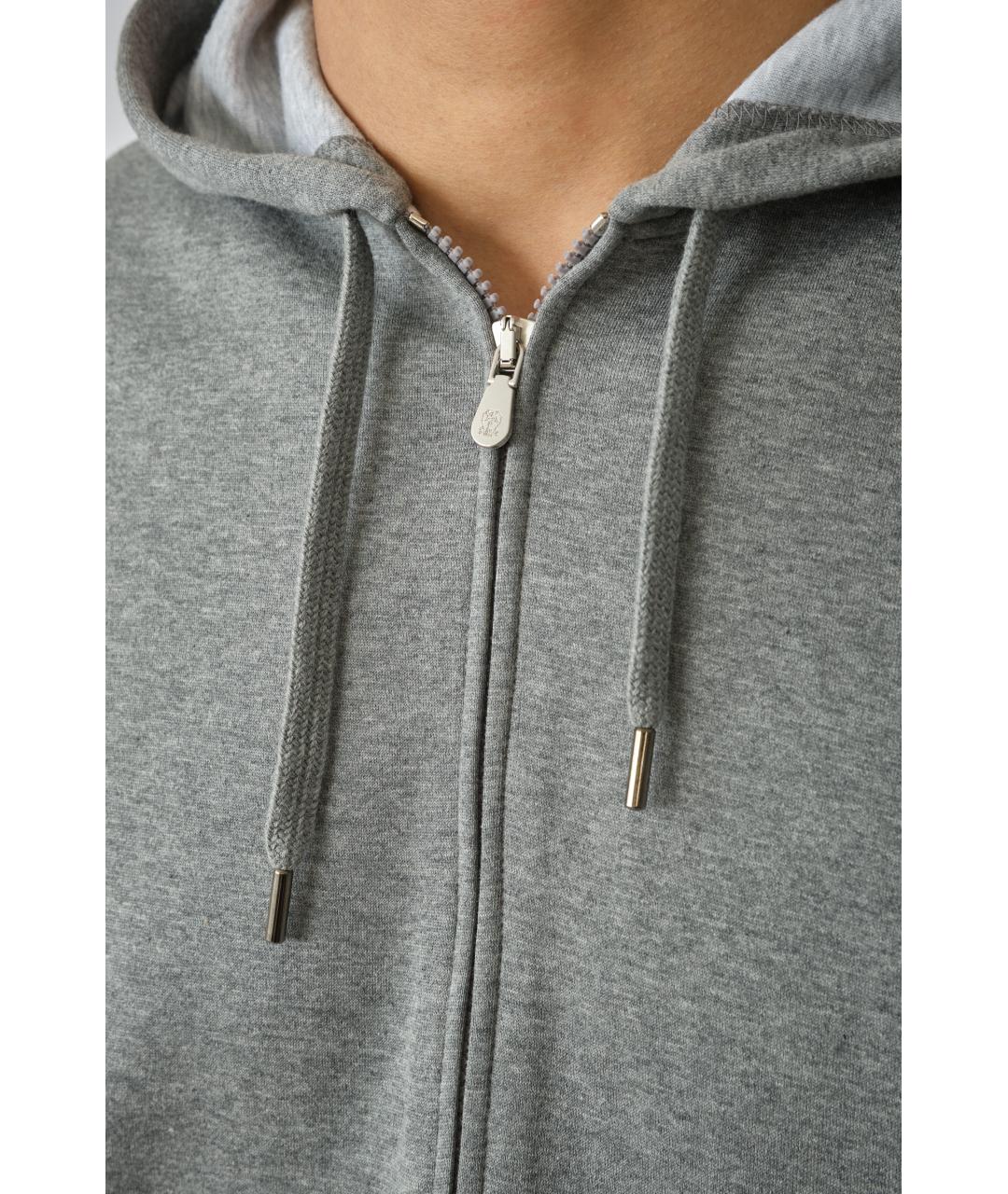 BRUNELLO CUCINELLI Серый хлопковый кардиган, фото 6