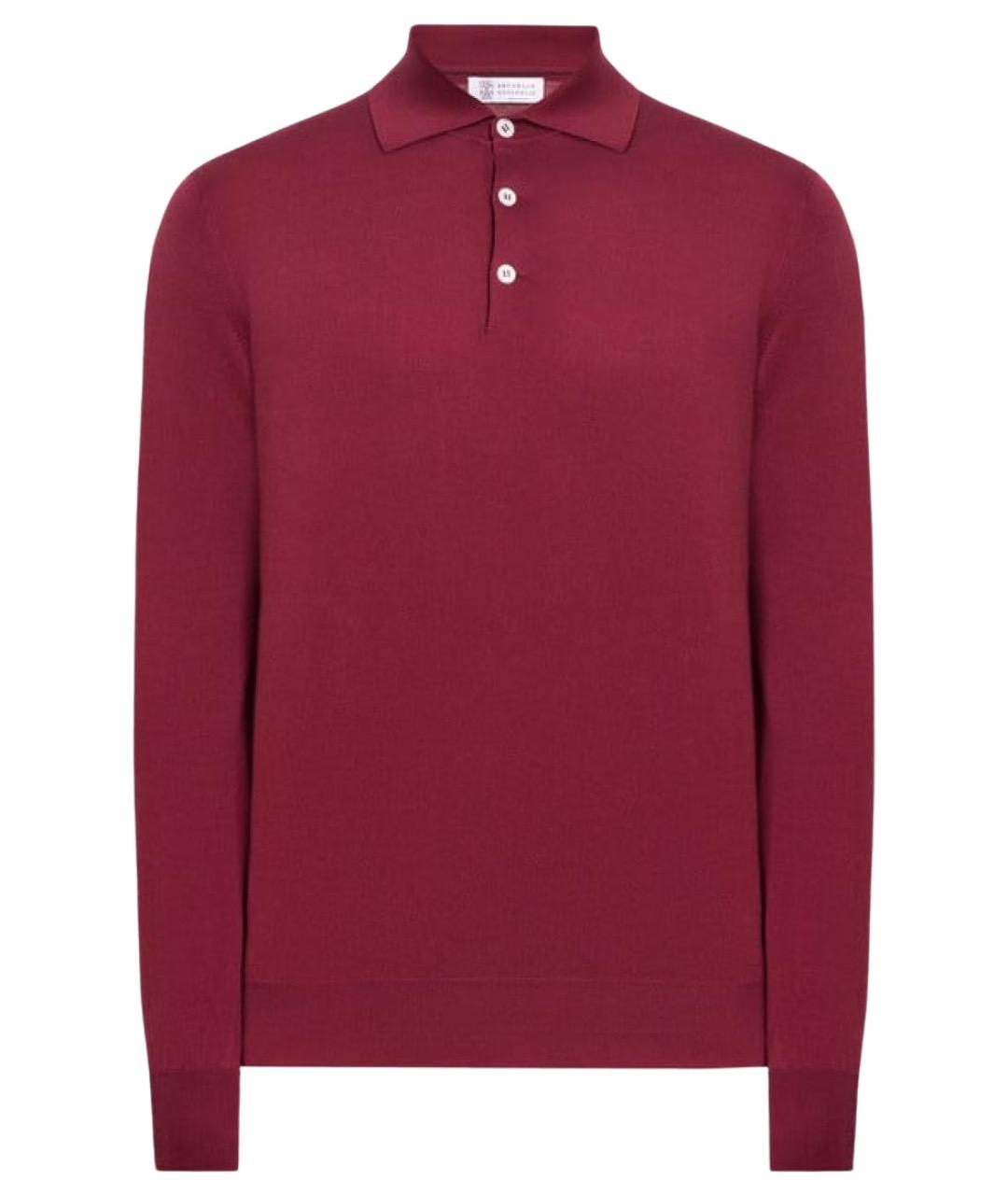 BRUNELLO CUCINELLI Бордовый хлопковый джемпер / свитер, фото 1