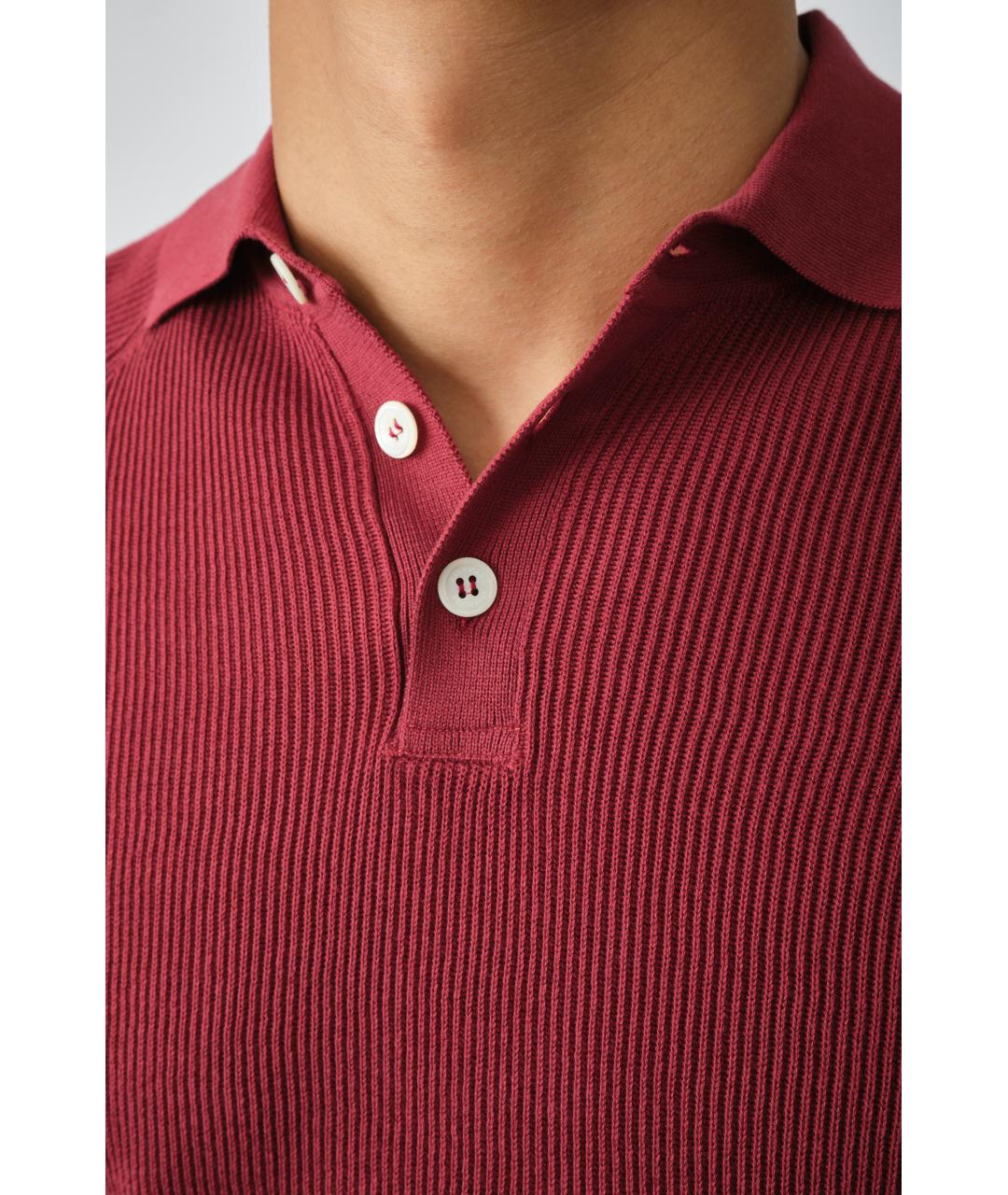 BRUNELLO CUCINELLI Бордовый хлопковый джемпер / свитер, фото 5