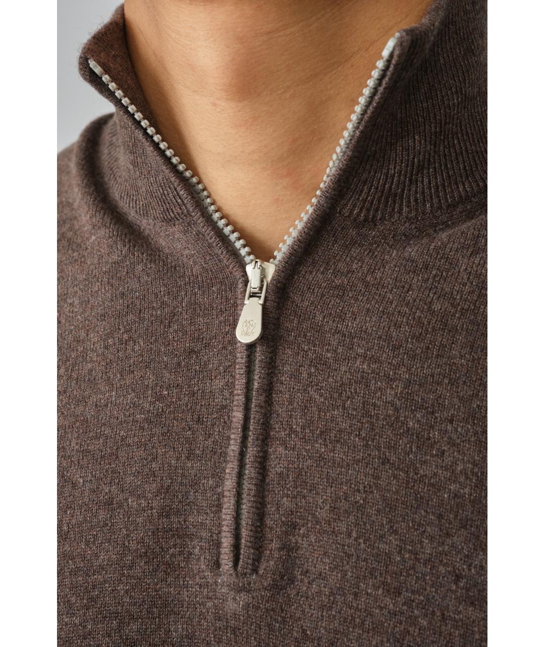 BRUNELLO CUCINELLI Коричневый кашемировый кардиган, фото 5