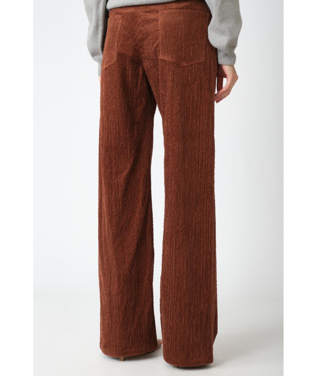 MAGDA BUTRYM Коричневые хлопковые прямые брюки, фото 5