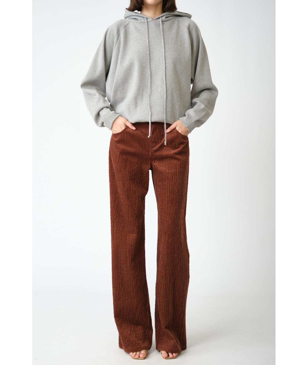 MAGDA BUTRYM Коричневые хлопковые прямые брюки, фото 8