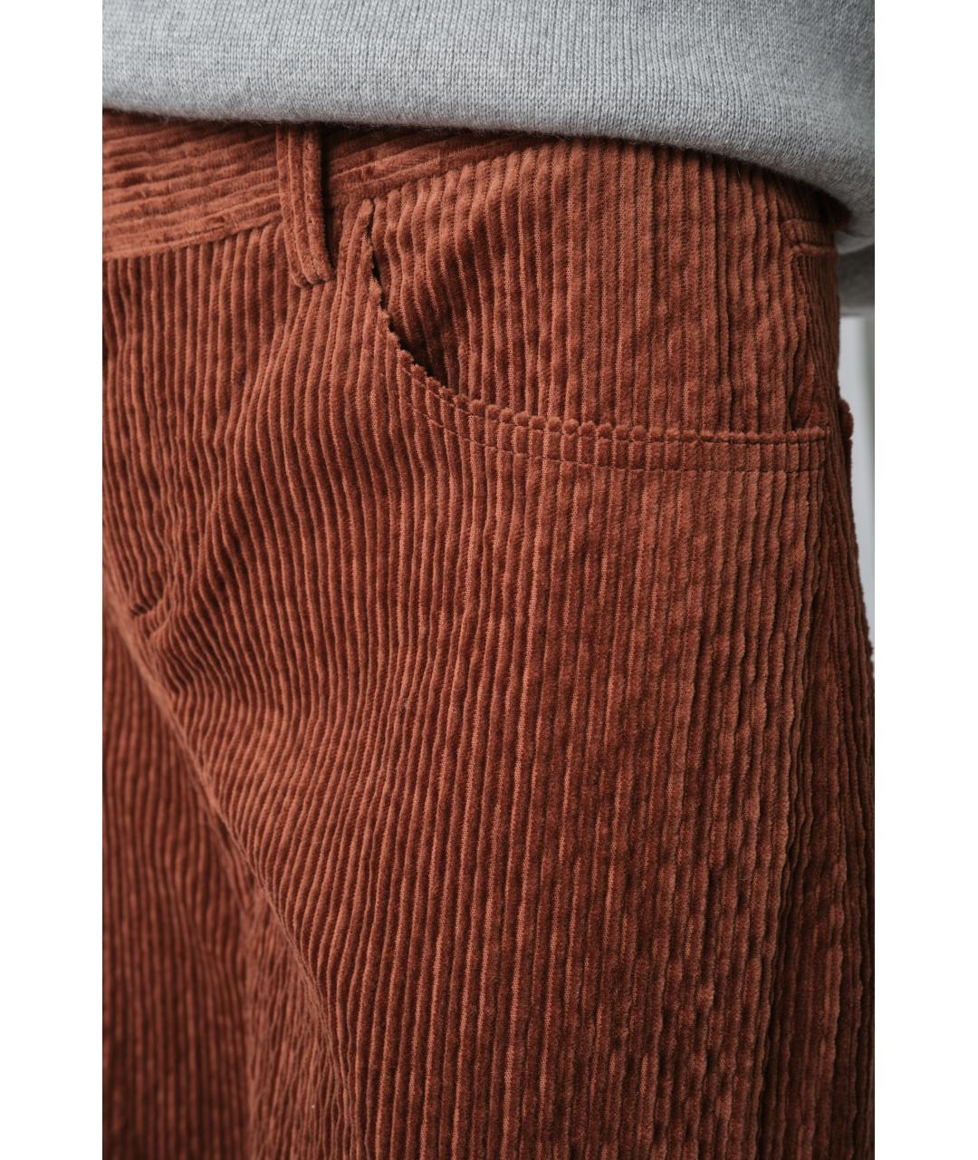 MAGDA BUTRYM Коричневые хлопковые прямые брюки, фото 7