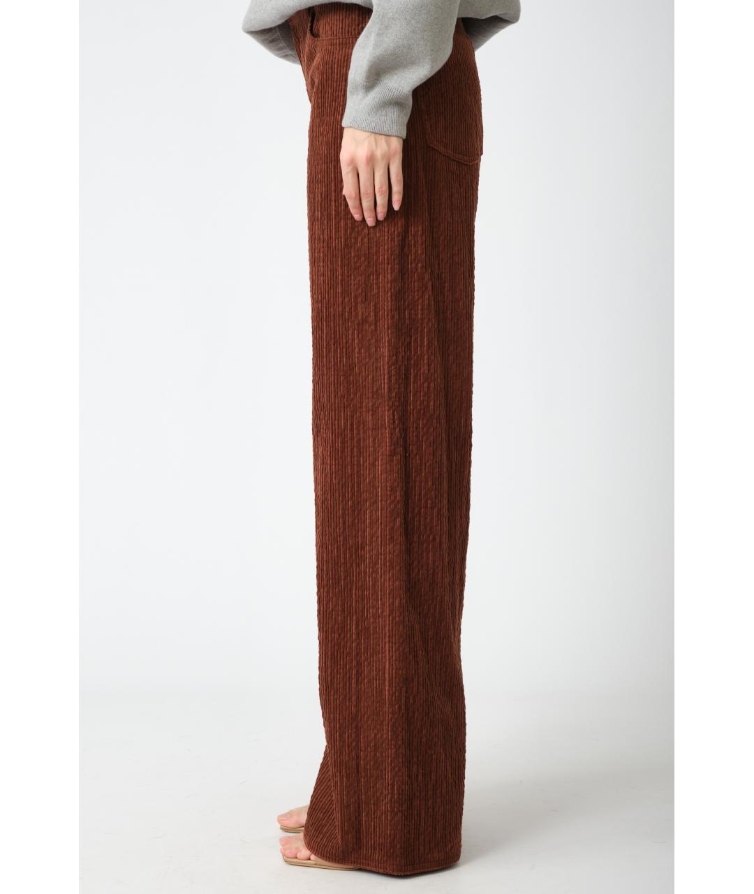 MAGDA BUTRYM Коричневые хлопковые прямые брюки, фото 4