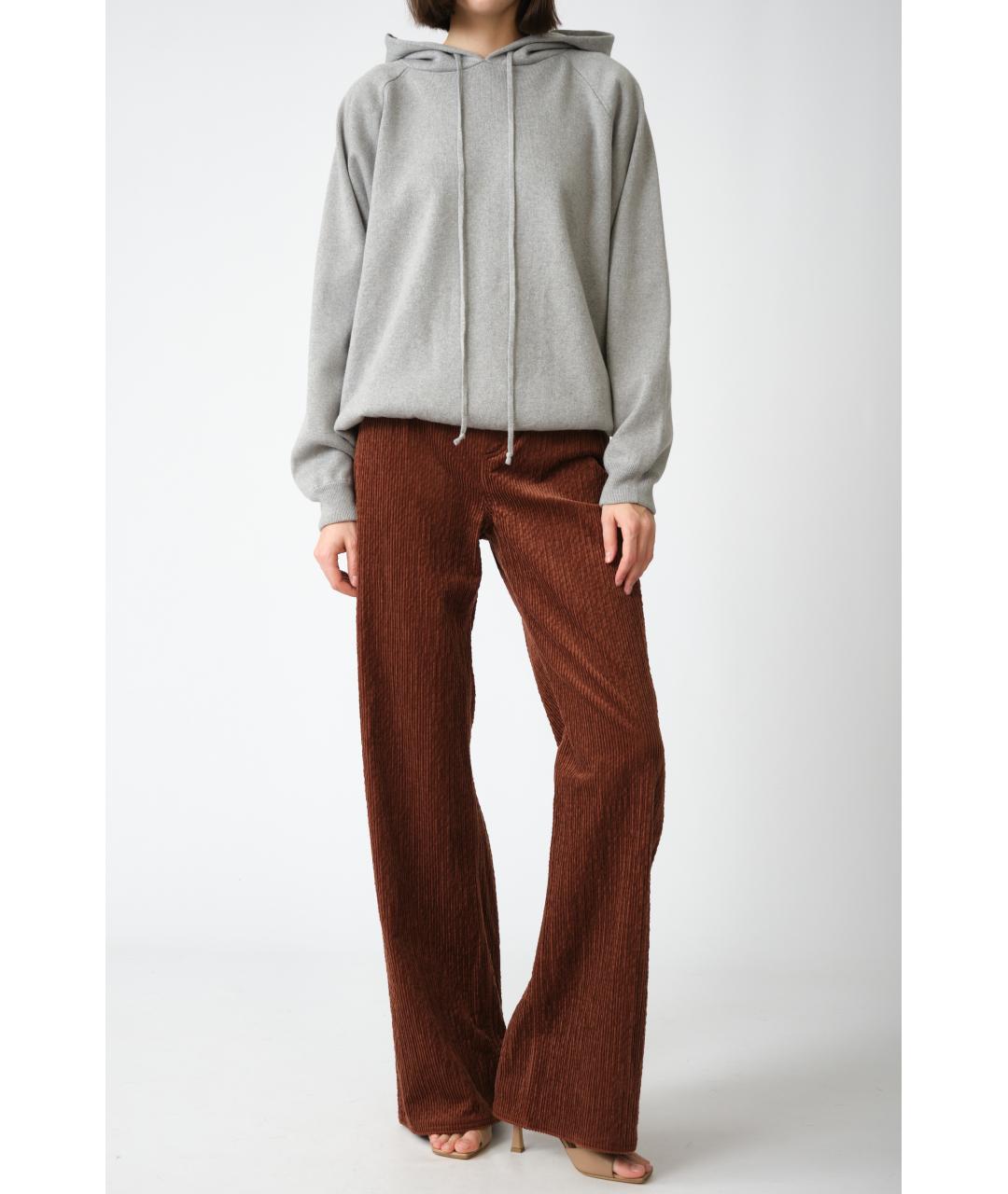 MAGDA BUTRYM Коричневые хлопковые прямые брюки, фото 2