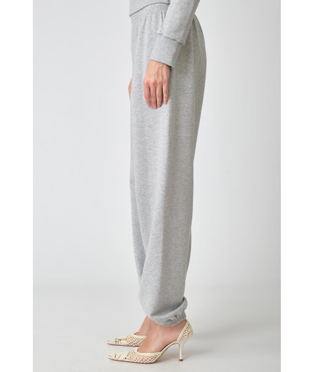 MAGDA BUTRYM Серые хлопковые прямые брюки, фото 4