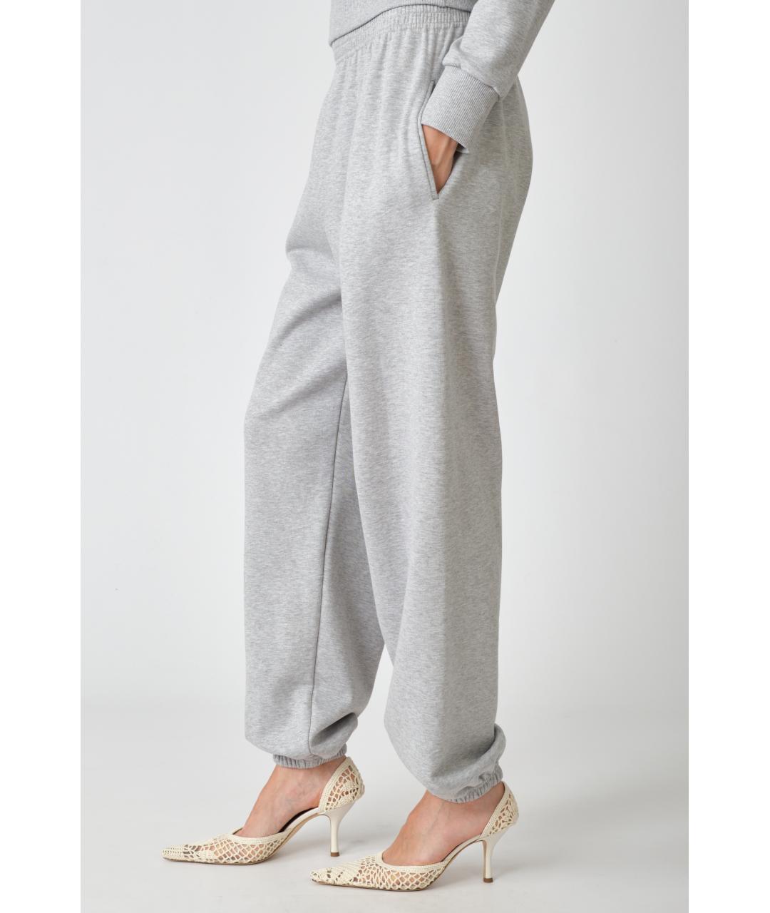 MAGDA BUTRYM Серые хлопковые прямые брюки, фото 3