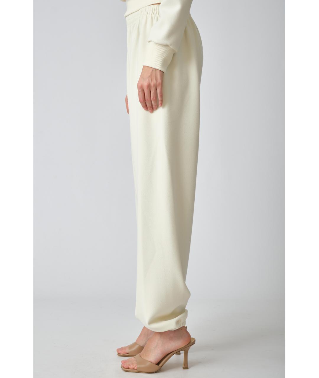 MAGDA BUTRYM Белые полиэстеровые прямые брюки, фото 4